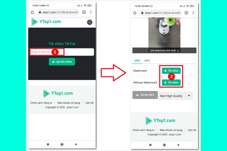 Tải video TikTok không có logo thành công