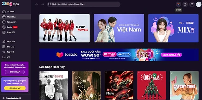 Truy cập nhạc trực tuyến