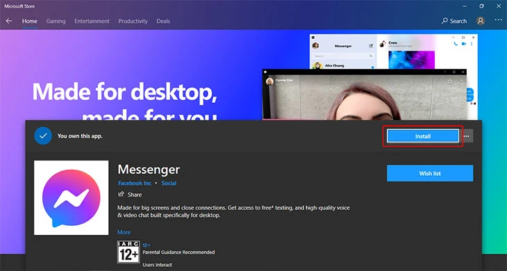 Cách cài đặt Messenger