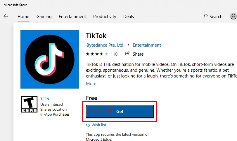 Tải TikTok từ trang web