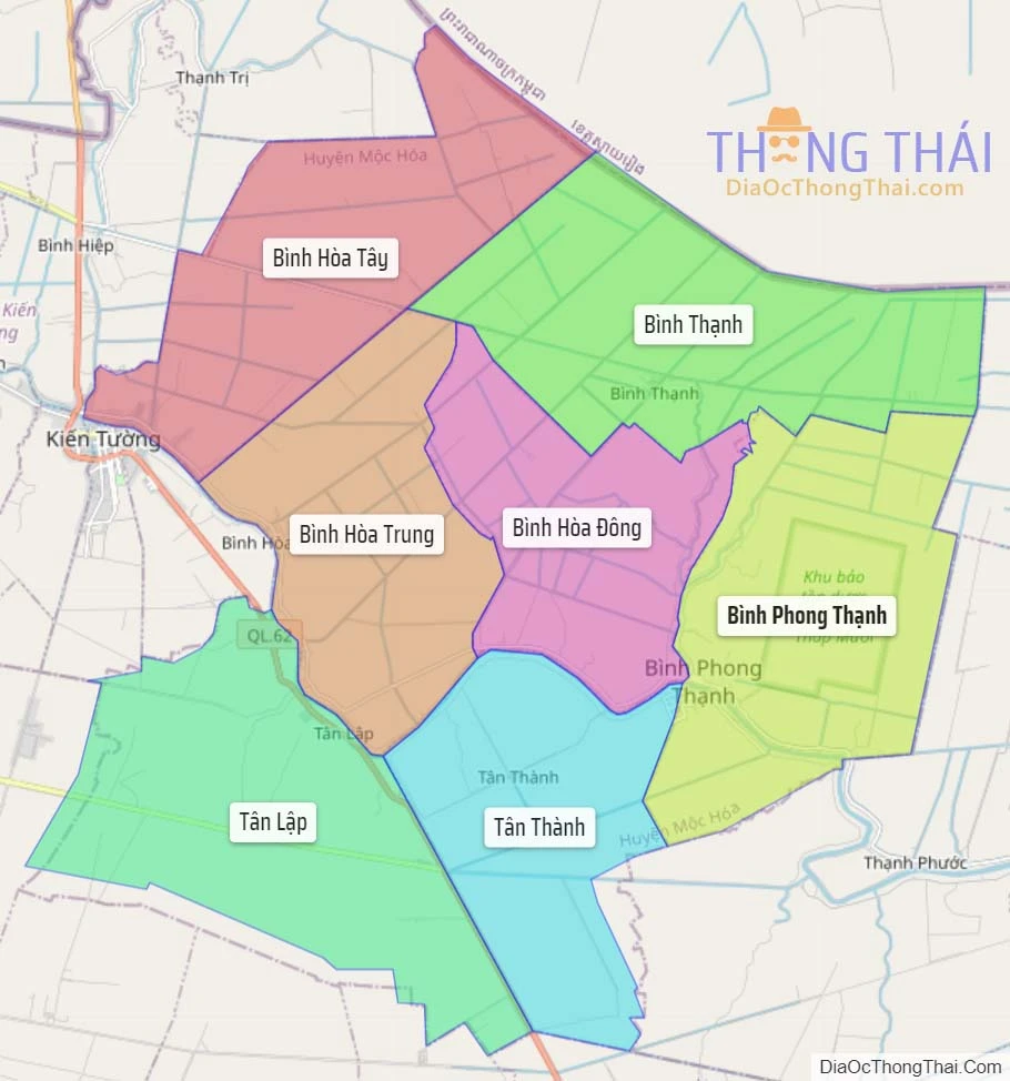 Bản đồ hành chính tỉnh Long An - Đầy đủ và chi tiết các huyện thị