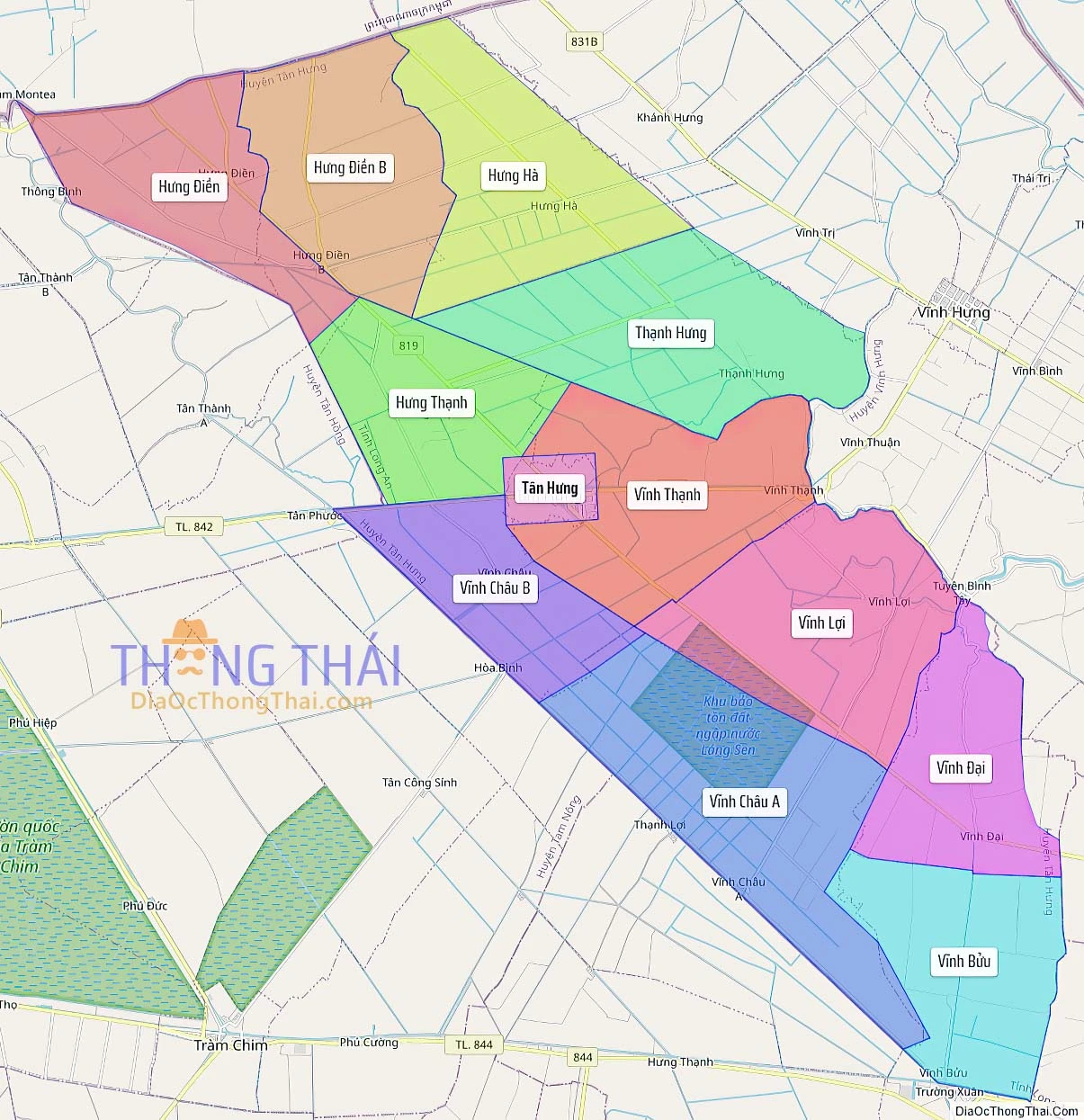Bản đồ hành chính tỉnh Long An - Đầy đủ và chi tiết các huyện thị